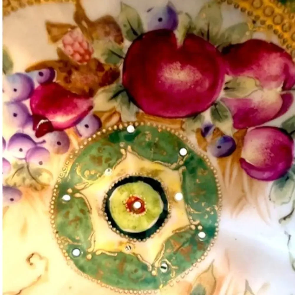 Antique Nippon Attributed Hand Painted Berry Bowl & Plate